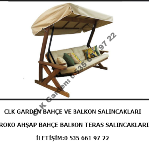 CLK Garden Iroko Ahşap Bahçe Balkon Teras Salıncak