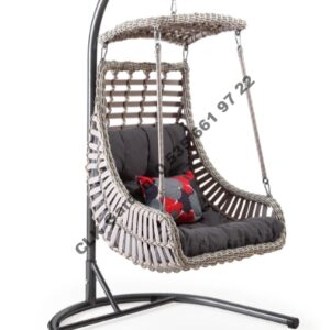 CLK Garden Rattan Alaçatı Beyaz Bahçe Balkon Teras Salıncakları