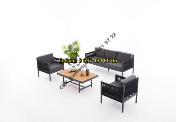 CLK Garden Angora Alüminyum Bahçe ve Balkon Mobilya Takımı 3+1+1+OS - Görsel 10