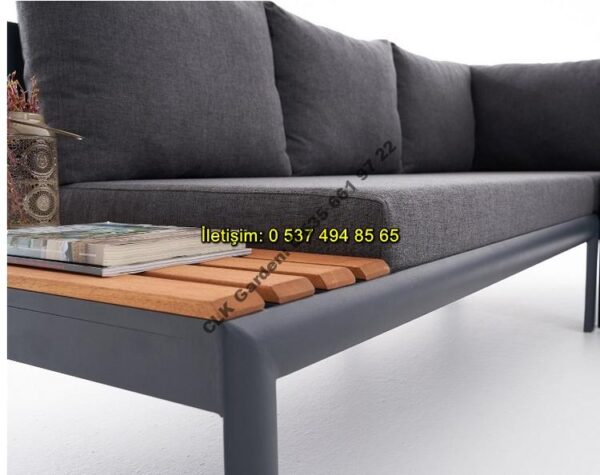 CLK Garden Adrasan Alüminyum Köşe L Bahçe ve Balkon Mobilya Takımı - Görsel 3