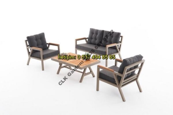 CLK Garden Milas Alüminyum Bahçe ve Balkon Mobilya Takımı 3+1+1+OS - Görsel 15