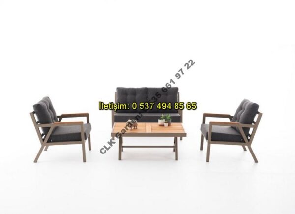 CLK Garden Milas Alüminyum Bahçe ve Balkon Mobilya Takımı 3+1+1+OS - Görsel 14