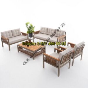 CLK Garden Datça Alüminyum Bahçe ve Balkon Mobilya Takımı 3+1+1+OS