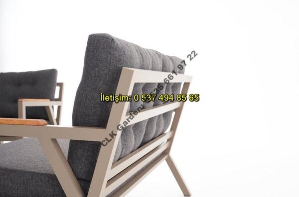 CLK Garden Milas Alüminyum Bahçe ve Balkon Mobilya Takımı 3+1+1+OS - Görsel 10