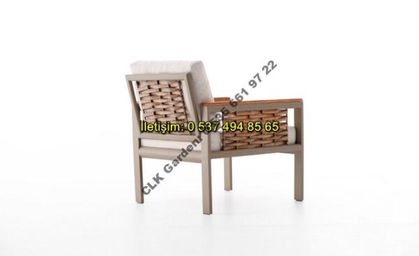 CLK Garden Datça Alüminyum Bahçe ve Balkon Mobilya Takımı 3+1+1+OS - Görsel 2