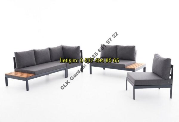 CLK Garden Milas Alüminyum Bahçe ve Balkon Mobilya Takımı 3+1+1+OS - Görsel 8