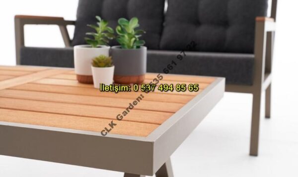 CLK Garden Milas Alüminyum Bahçe ve Balkon Mobilya Takımı 3+1+1+OS - Görsel 5