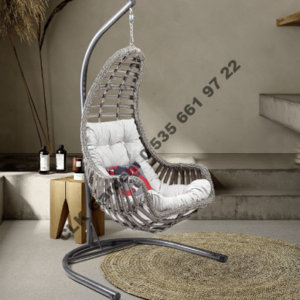 CLK Garden Rattan Datça Beyaz Bahçe Balkon Teras Salıncakları