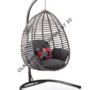 CLK Garden Rattan Gümbet Gri Bahçe Balkon Teras Salıncakları