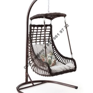 CLK Garden Rattan Alaçatı Kahverengi Bahçe Balkon Teras Salıncakları