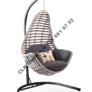 CLK Garden Rattan Milas Beyaz Bahçe Balkon Teras Salıncakları