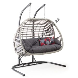 CLK Garden Rattan Oylat Beyaz Bahçe Balkon Teras Salıncakları İki Kişilik