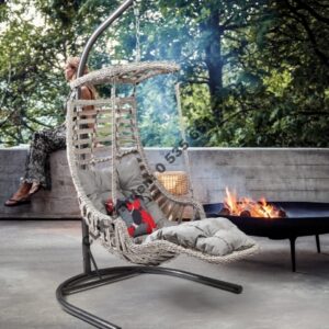 CLK Garden Rattan Alaçatı Plus Beyaz Bahçe Balkon Teras Salıncakları
