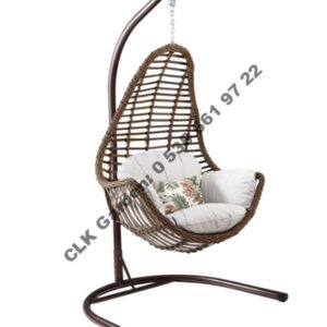 CLK Garden Rattan Milas Açık Kahverengi Bahçe Balkon Teras Salıncakları