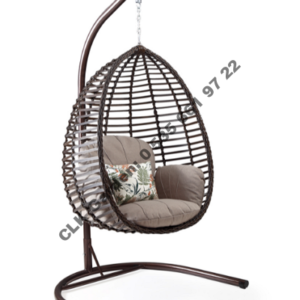 CLK Garden Rattan Gümbet Açık Kahverengi Bahçe Balkon Teras Salıncakları