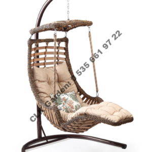 CLK Garden Rattan Alaçatı Plus Açık Kahverengi Bahçe Balkon Teras Salıncakları